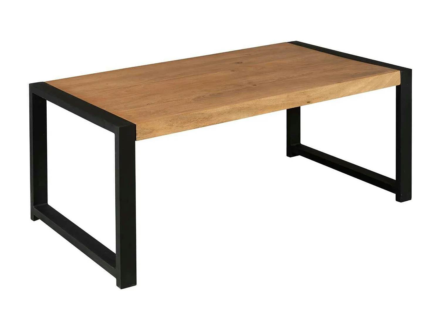 Table basse rectangulaire en bois et métal MILORA