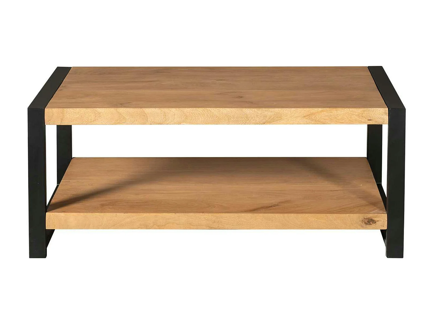 Table basse double plateau bois et métal MILORA