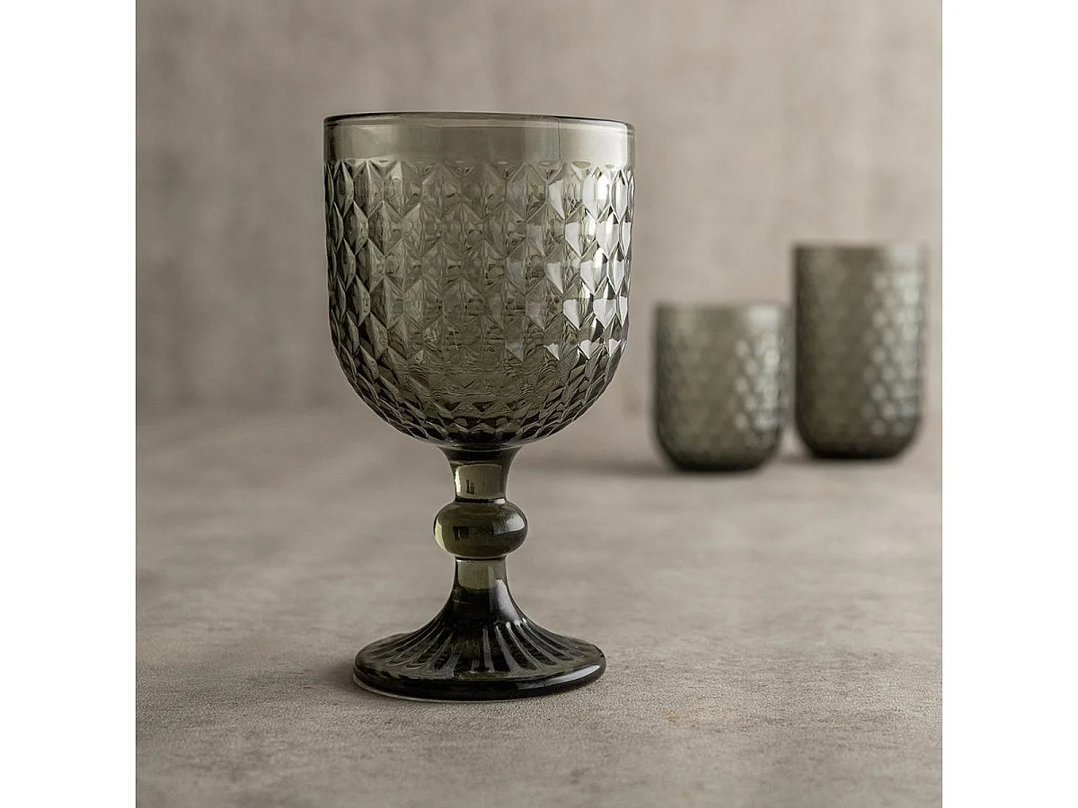 Pack de 6 copas Elite Bidasoa vidrio gris 35 cl