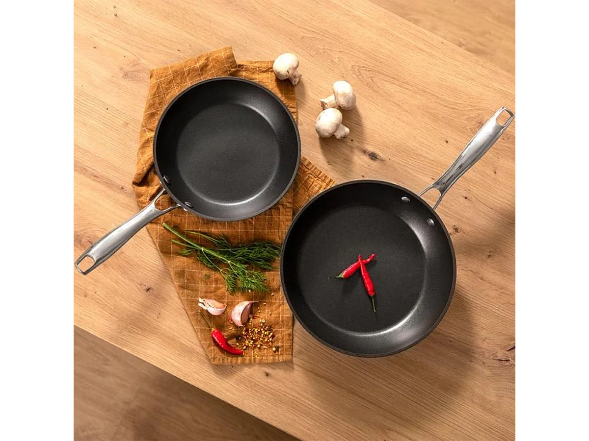 Set de 2 sartenes Cecotec Polka Fantasy Bucket aluminio forjado plateado Ø20/Ø24 cm