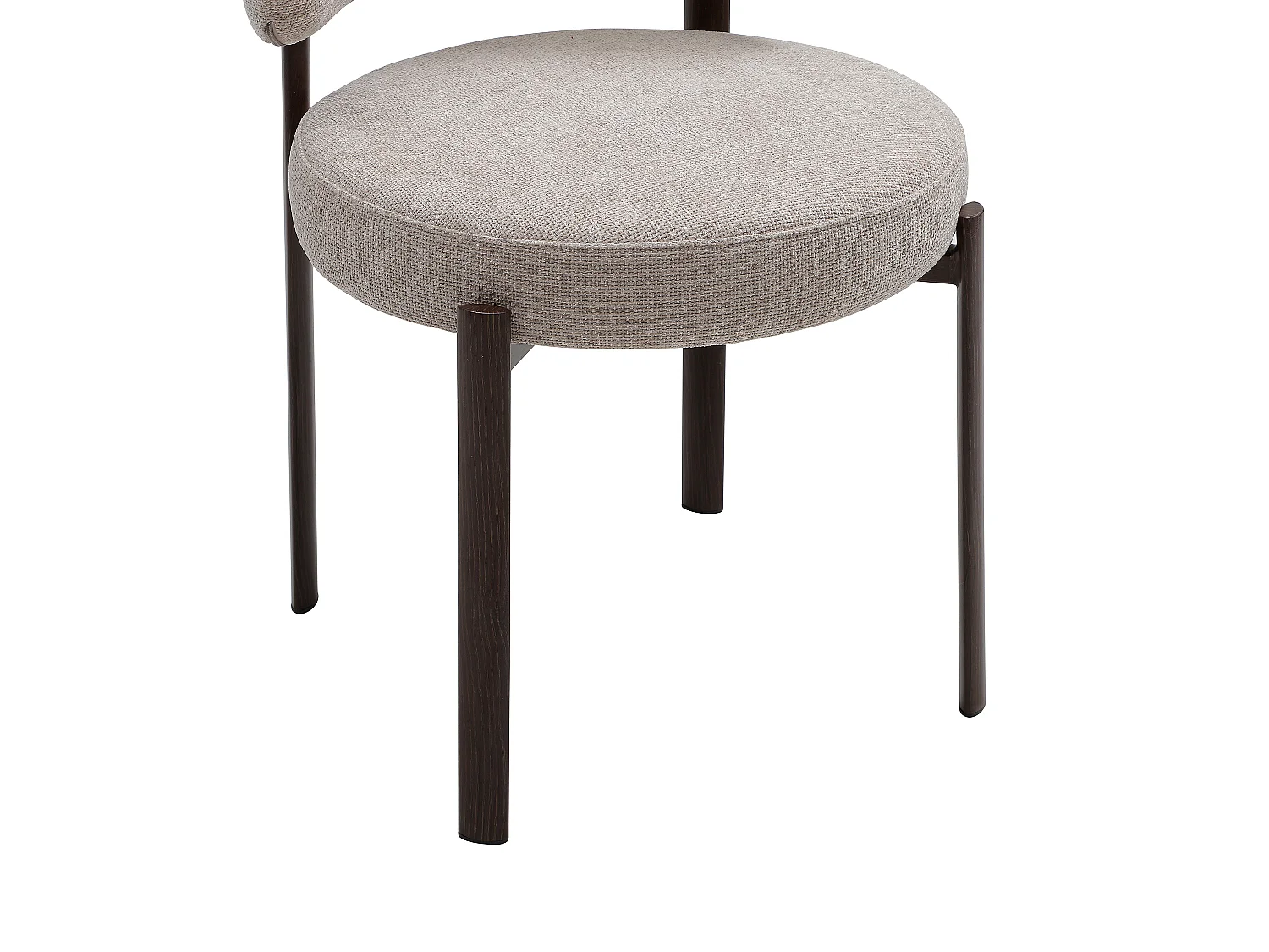Lot de 2 chaises en tissu texturé et métal effet bois - Beige et Naturel foncé - ASILOVA