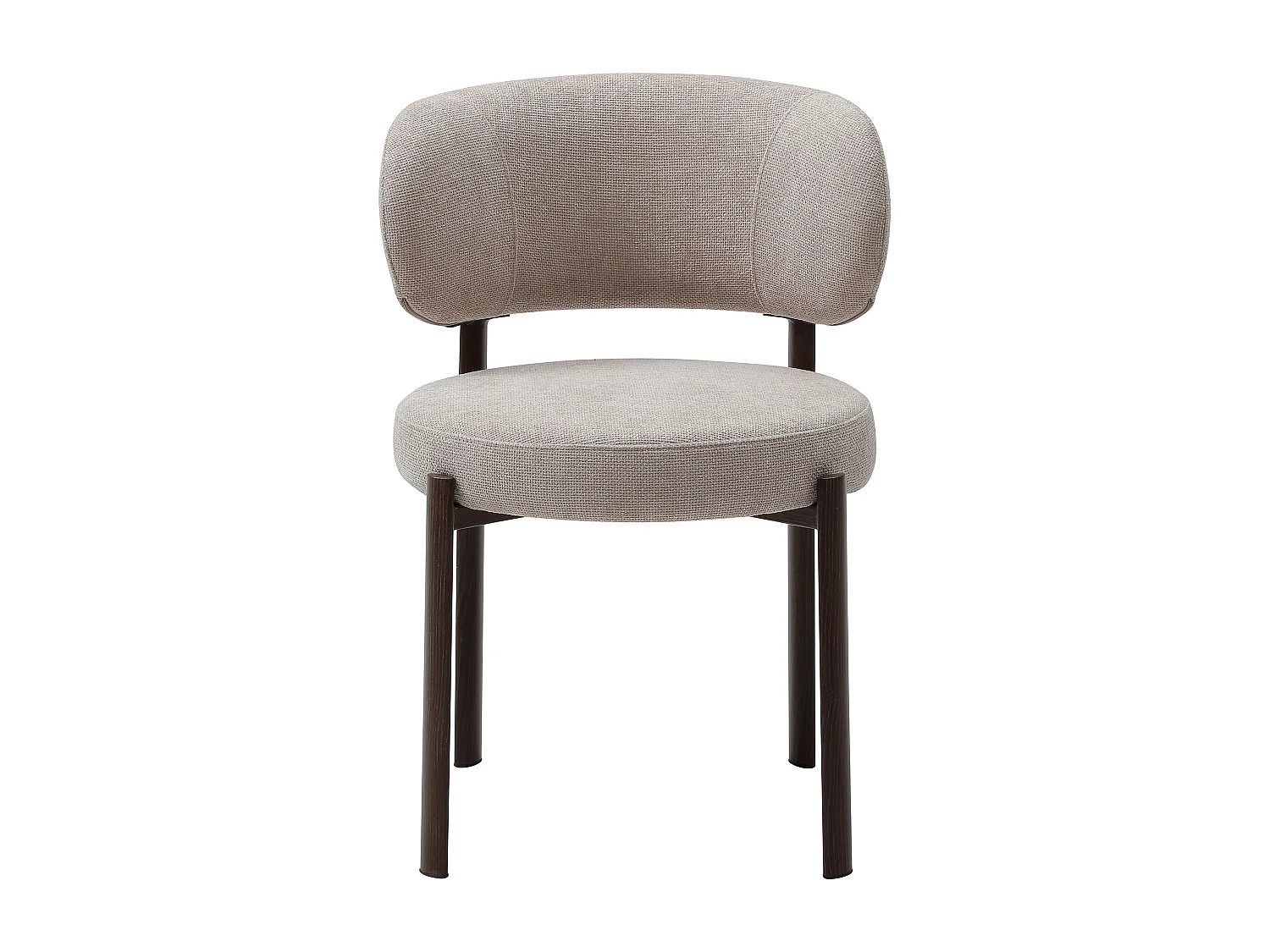 Lot de 2 chaises en tissu texturé et métal effet bois - Beige et Naturel foncé - ASILOVA