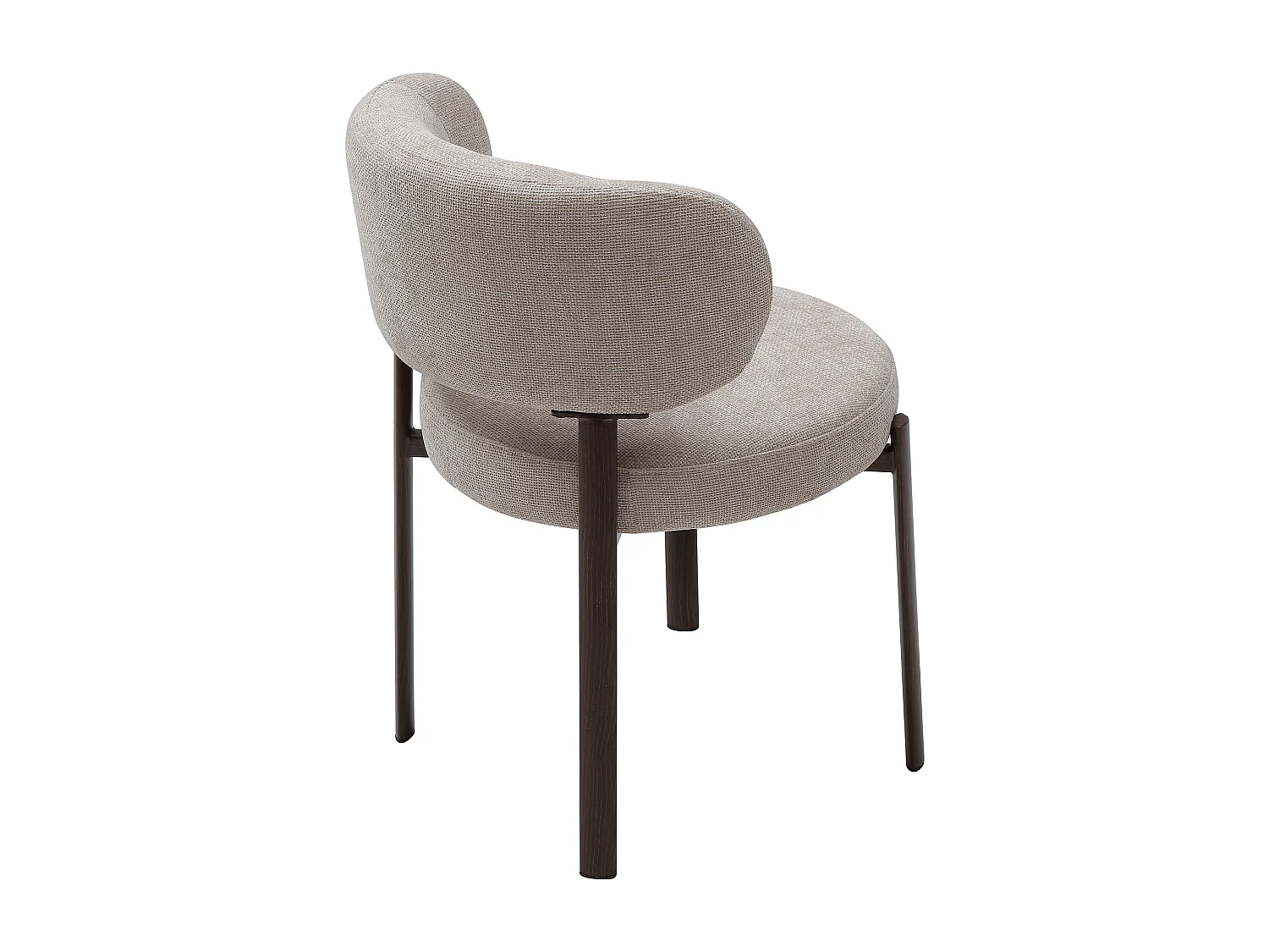 Lot de 2 chaises en tissu texturé et métal effet bois - Beige et Naturel foncé - ASILOVA