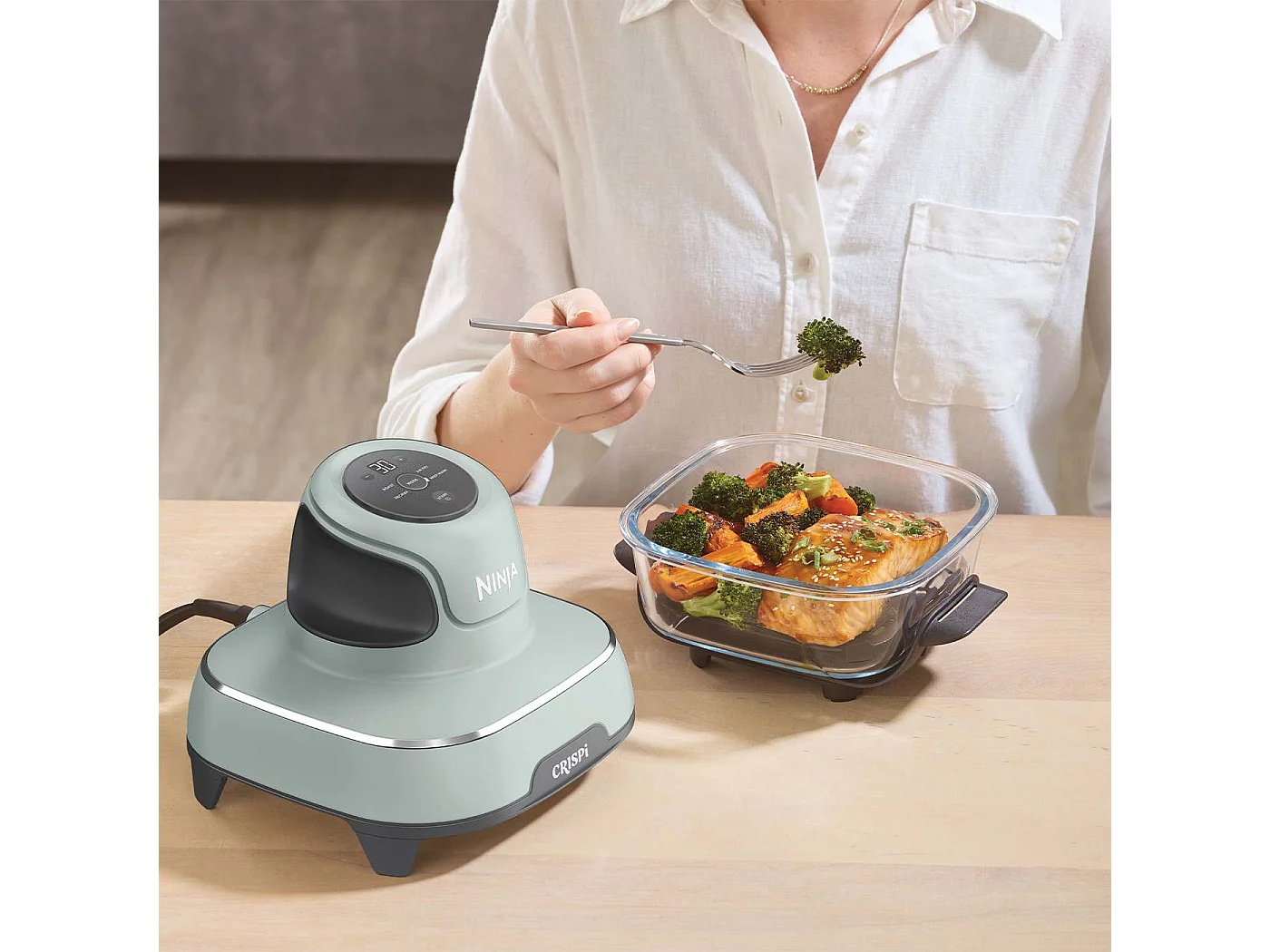 Friteuse sans huile Ninja Crispi Airfryer en verre FN101EUSG Vert Gris
