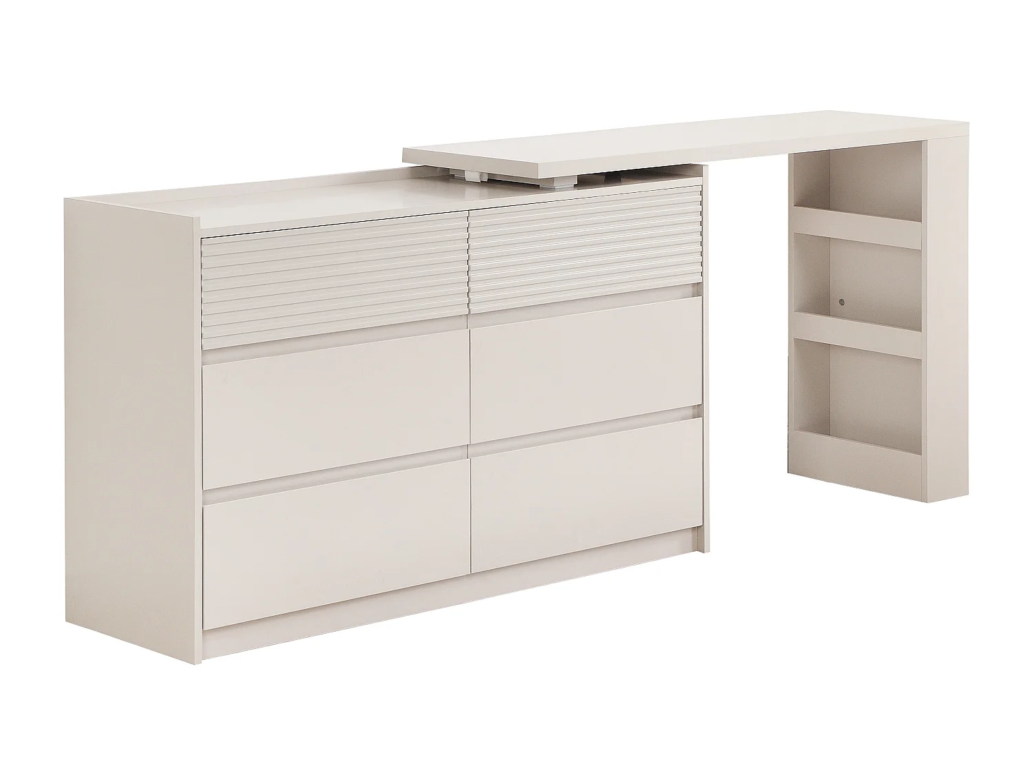 Commode coiffeuse 6 tiroirs et 3 niches – Beige – BOPANIA