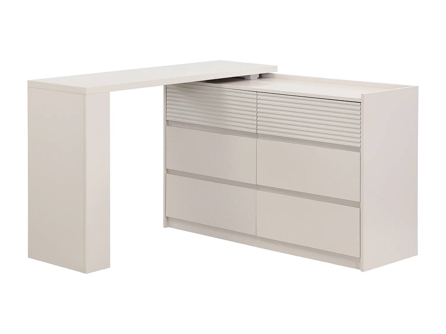 Commode coiffeuse 6 tiroirs et 3 niches – Beige – BOPANIA