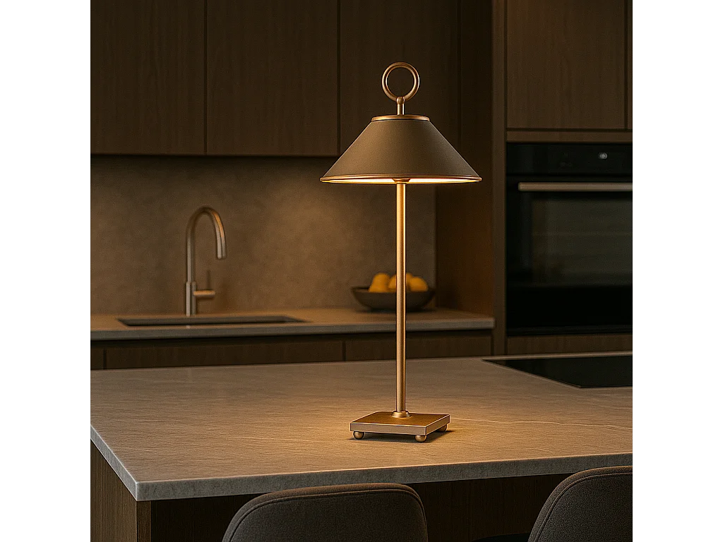 Lampe de table sans fil aluminium MARAIS Bronze H29cm