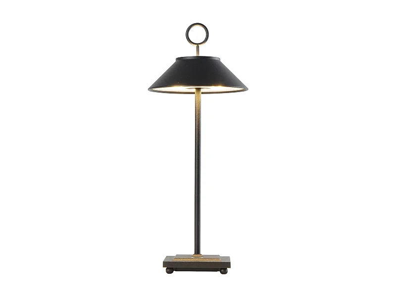 Lampe de table sans fil aluminium MARAIS Noir H29cm