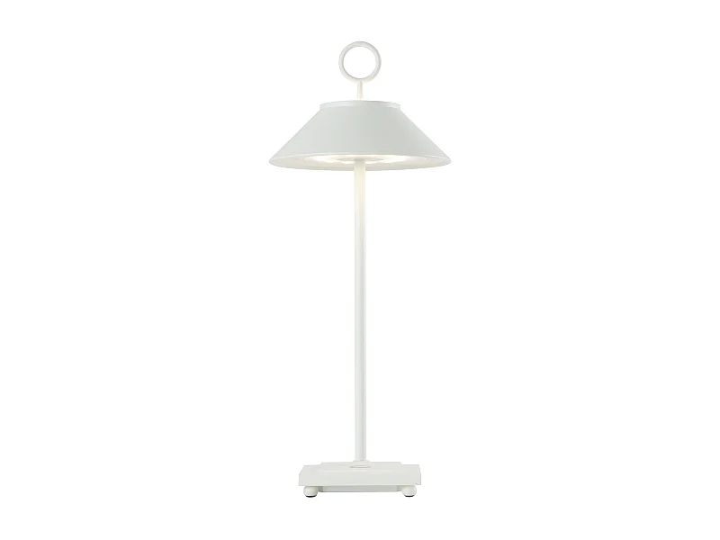 Lampe de table sans fil aluminium MARAIS Blanc H29cm