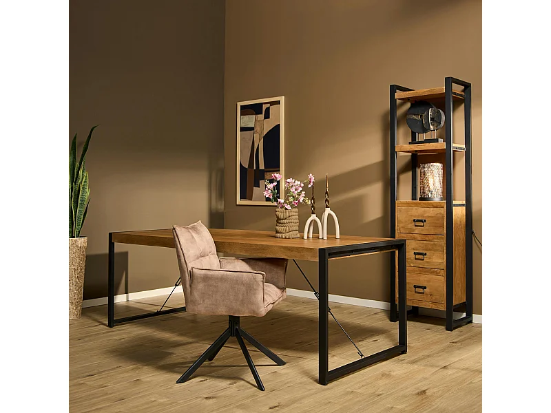 Table à manger bois métal 180 cm MILORA