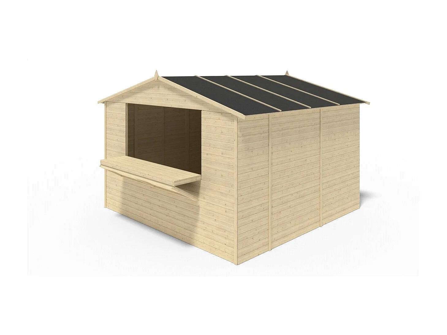 Chiosco per mercatini 9.42 m2 - 3.11x3.03 m - 19 mm - DOM607 - ALTANKA