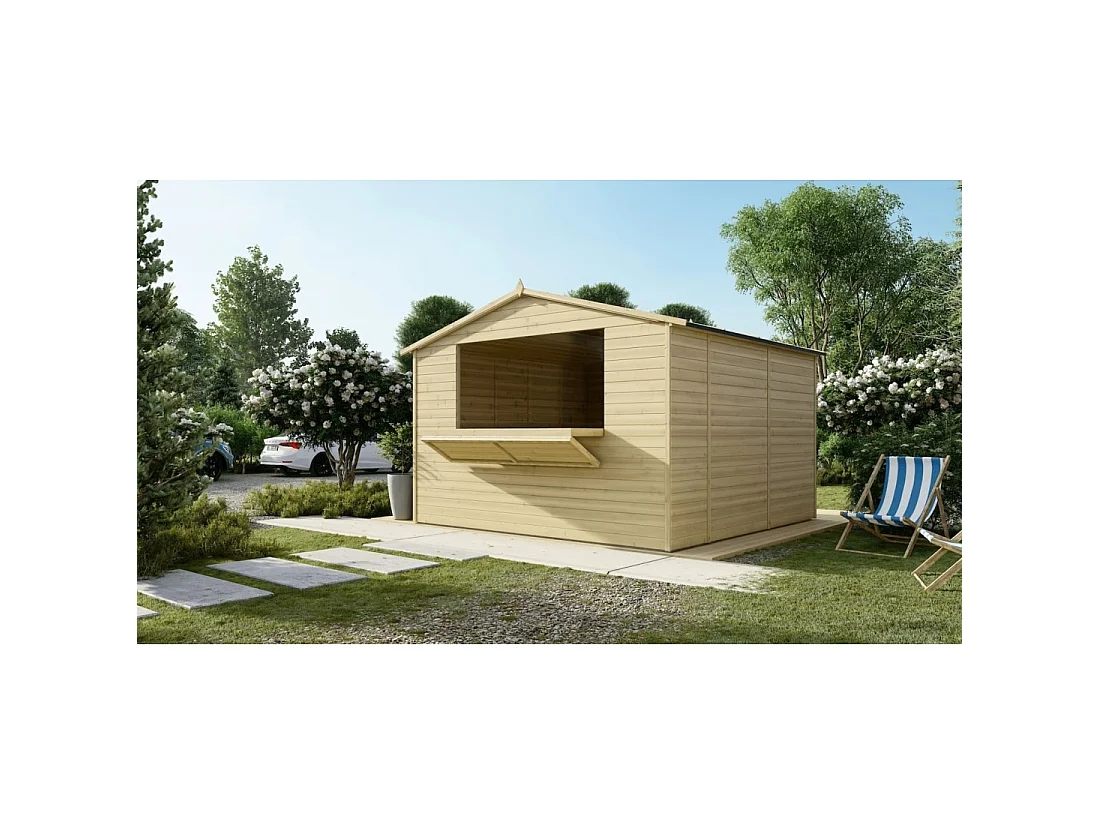 Kiosque/ stand de marché/ de vente 9.42 m2 - 3.11x3.03 m - 19 mm - DOM607 - ALTANKA