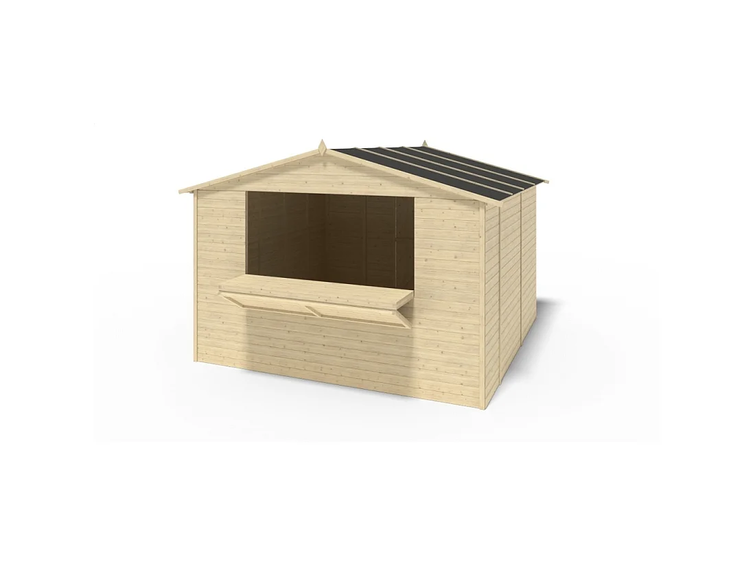 Kiosque/ stand de marché/ de vente 9.42 m2 - 3.11x3.03 m - 19 mm - DOM607 - ALTANKA