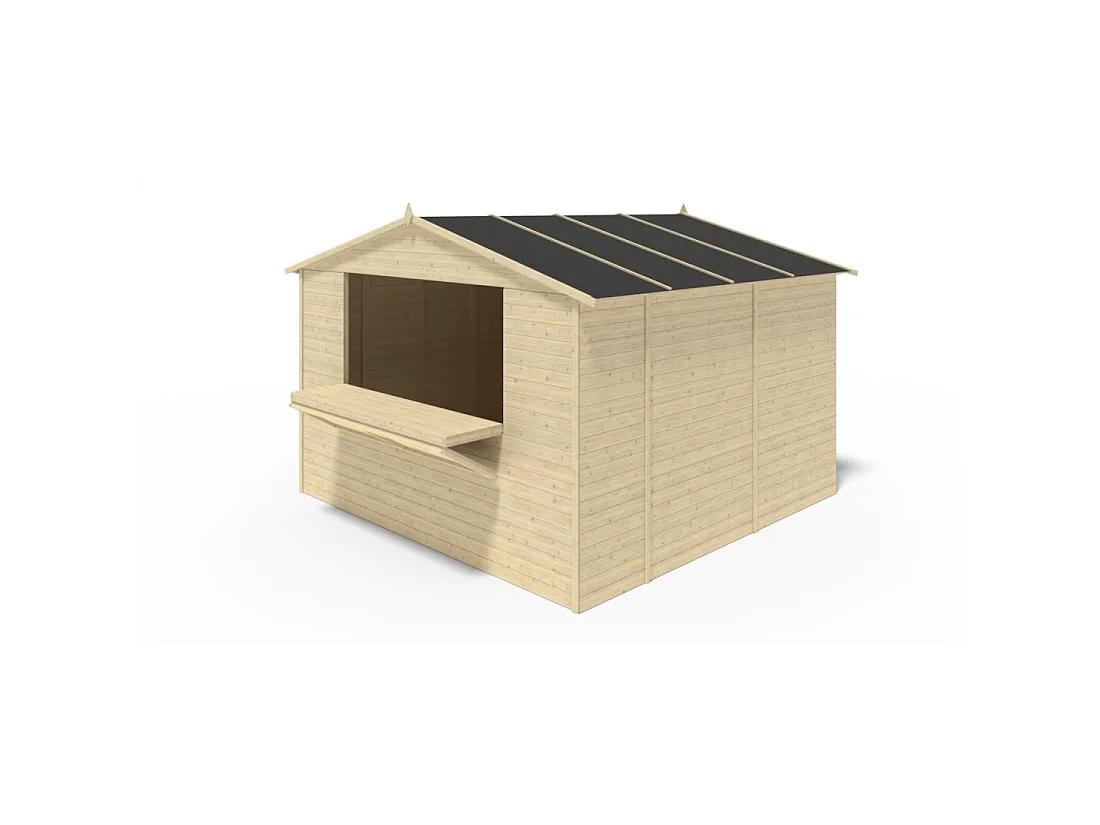 Kiosque/ stand de marché/ de vente 9.42 m2 - 3.11x3.03 m - 19 mm - DOM607 - ALTANKA
