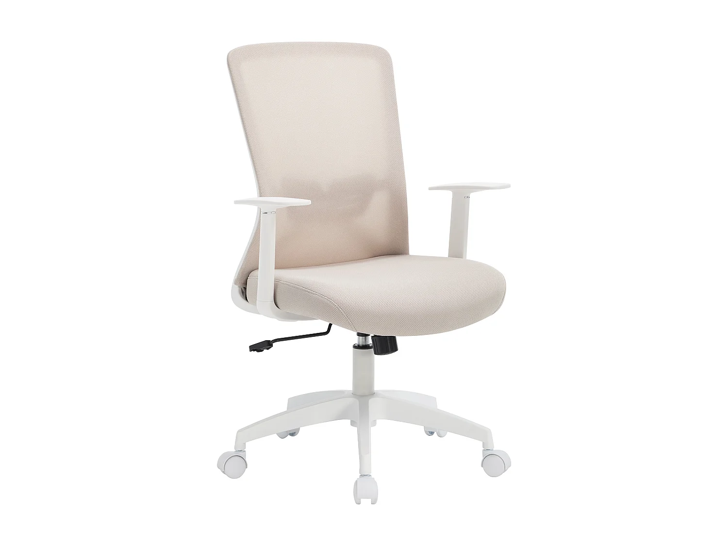 Chaise de bureau - Tissu - Beige et blanc - DELVORA