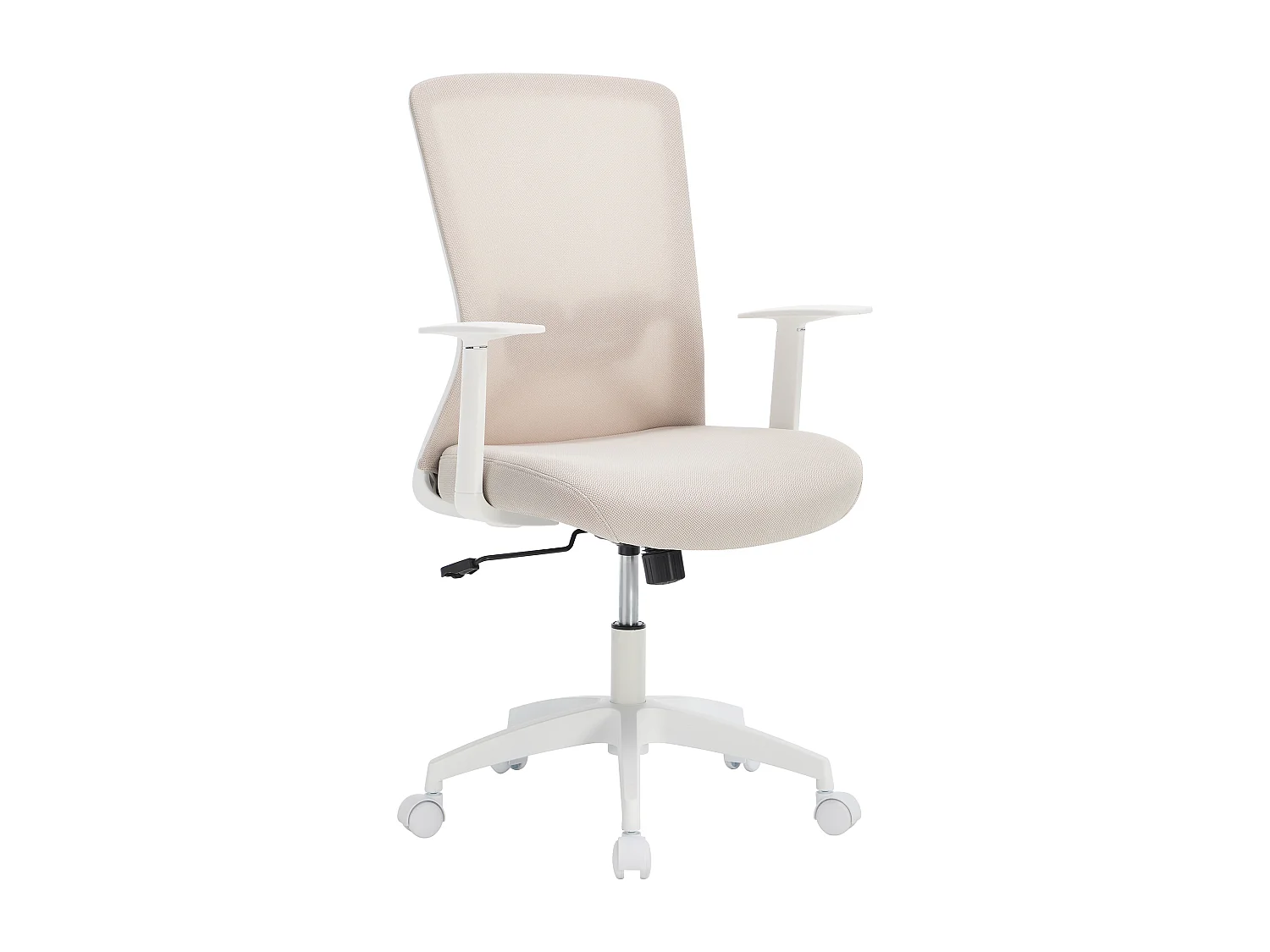 Chaise de bureau - Tissu - Beige et blanc - DELVORA