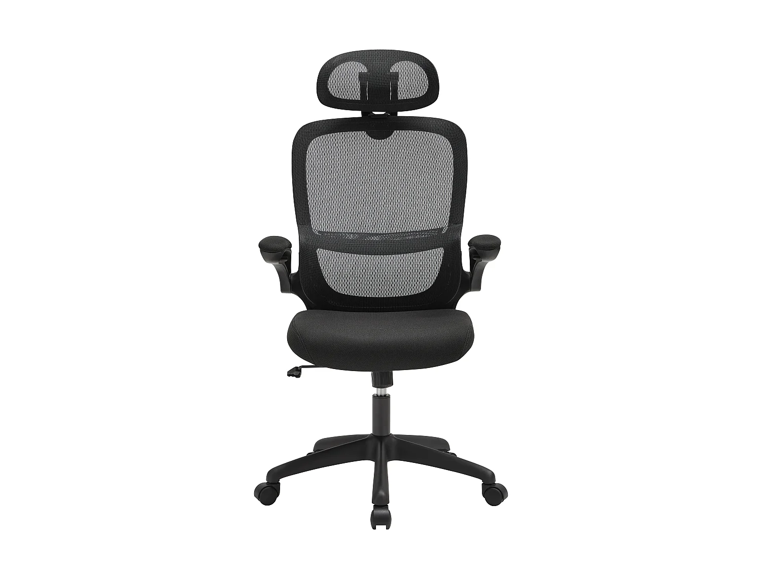 Fauteuil de bureau ergonomique avec têtière - Tissu - Noir - NIRANO
