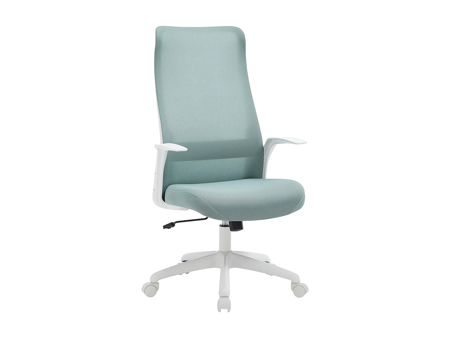 Fauteuil de bureau - Tissu - Bleu et blanc - Hauteur réglable - LATYRA