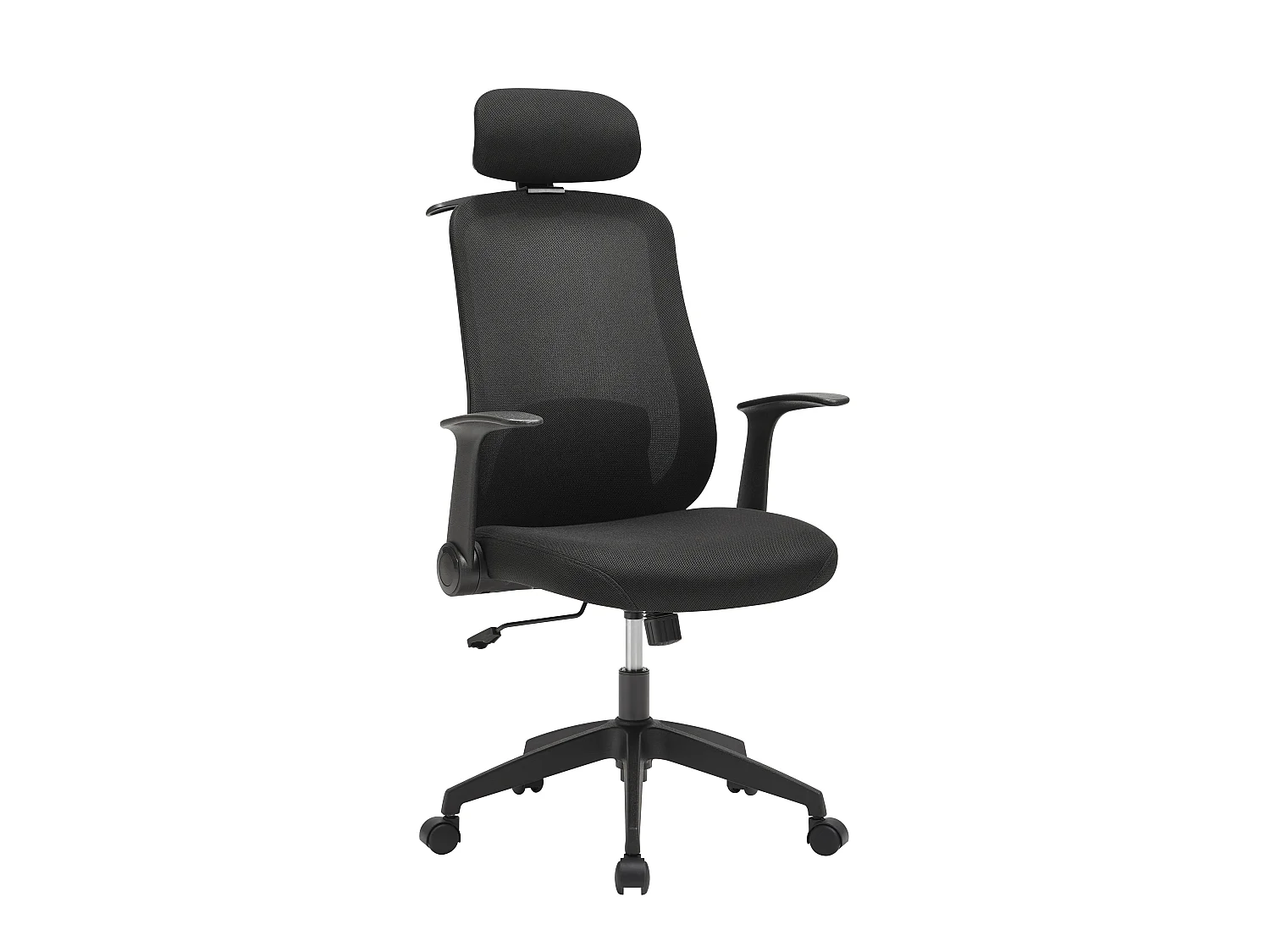 Fauteuil de bureau ergonomique avec têtière - Tissu - Noir - ZYLIRO