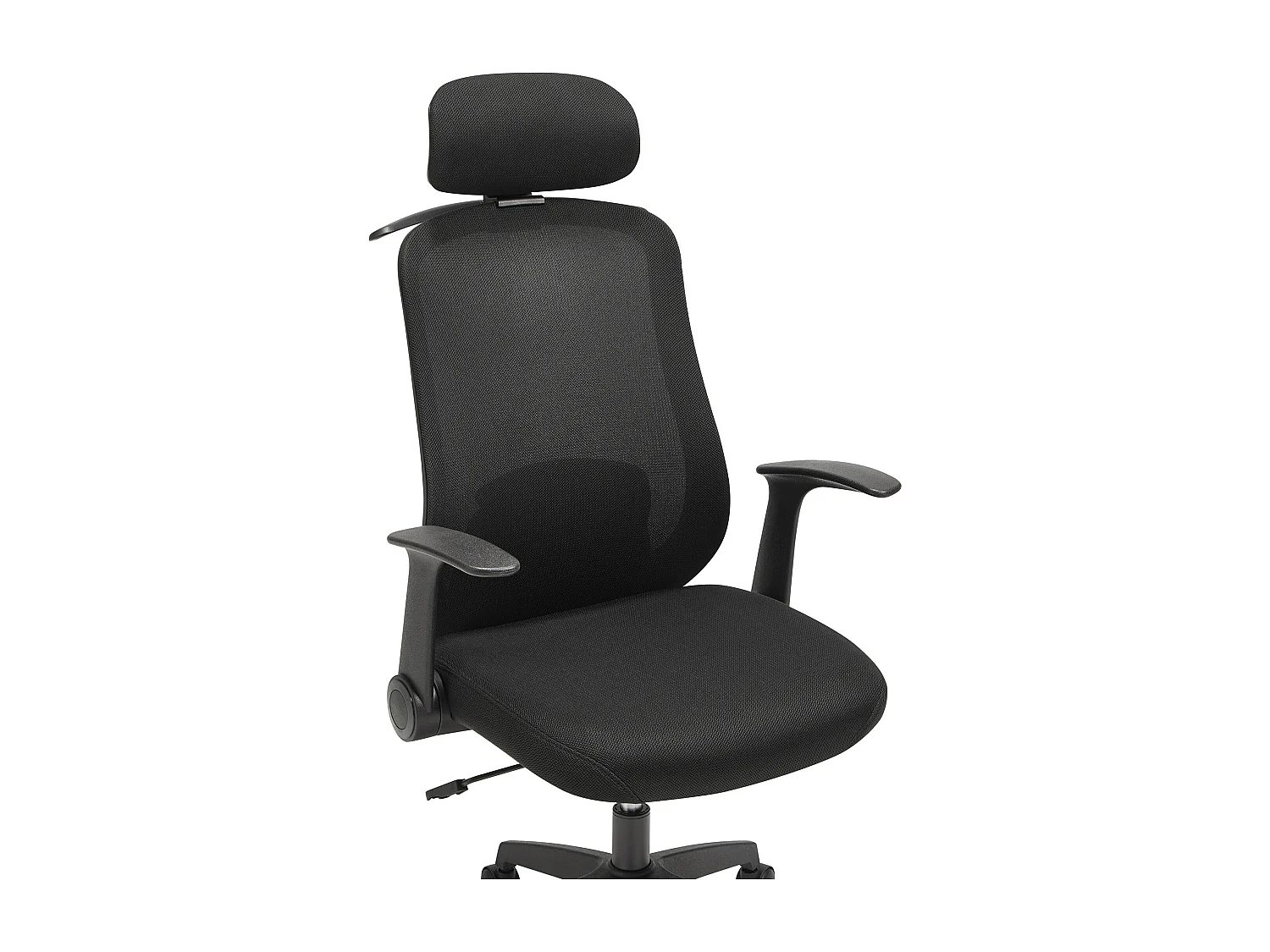 Fauteuil de bureau ergonomique avec têtière - Tissu - Noir - ZYLIRO