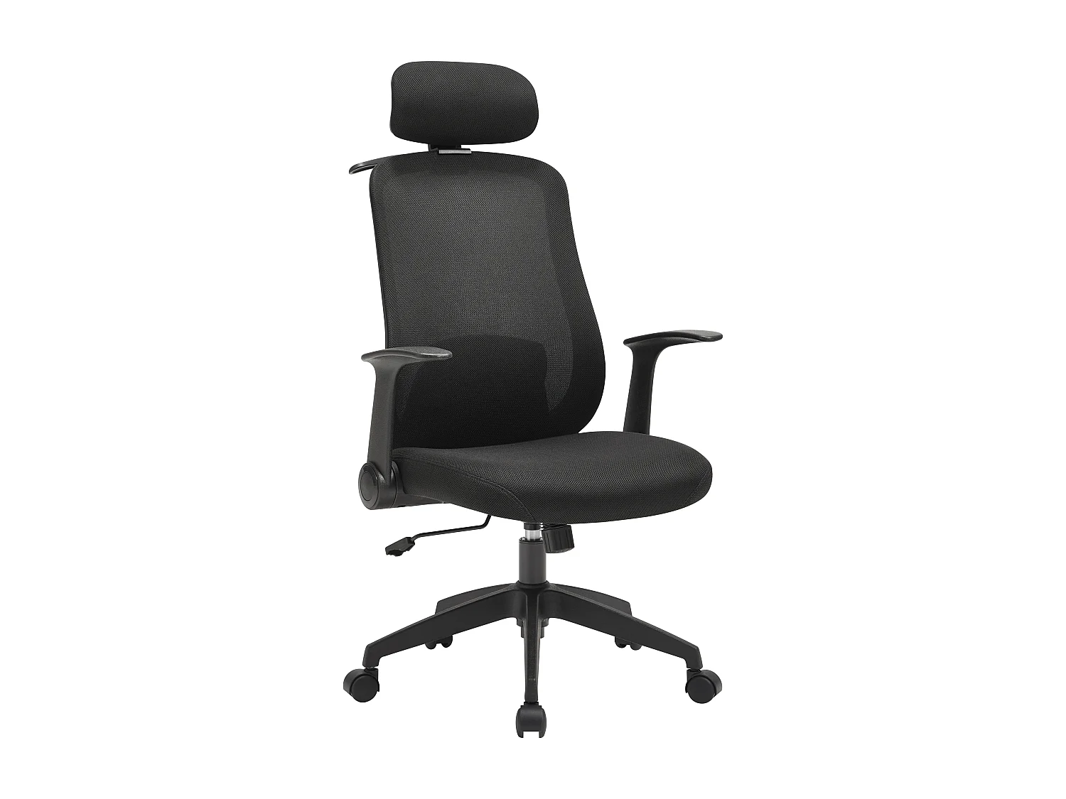Fauteuil de bureau ergonomique avec têtière - Tissu - Noir - ZYLIRO