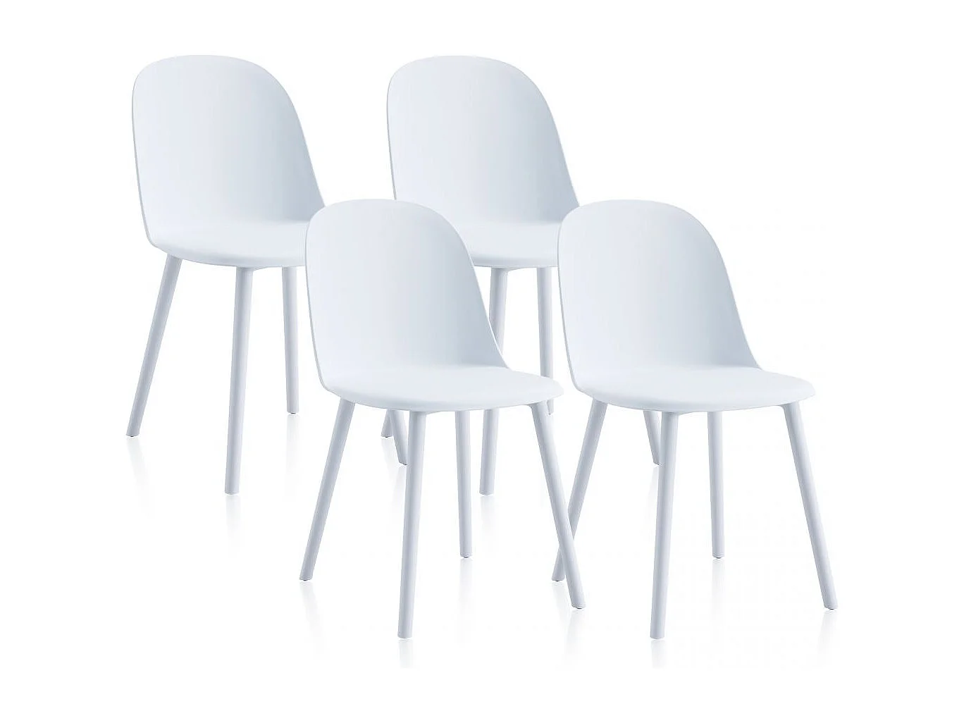 Conjunto de 4 cadeiras de jantar Sabra Blanco