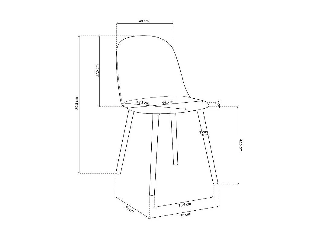 Conjunto de 4 cadeiras de jantar Sabra Blanco