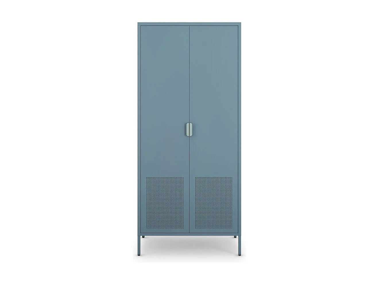 Adel - Armoire 2 portes en métal H180cm - Bleu glacier