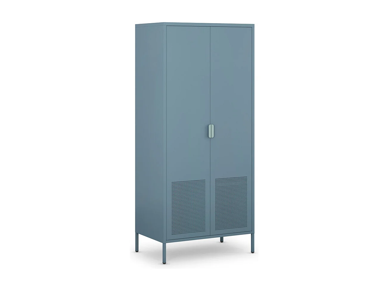 Adel - Armoire 2 portes en métal H180cm - Bleu glacier
