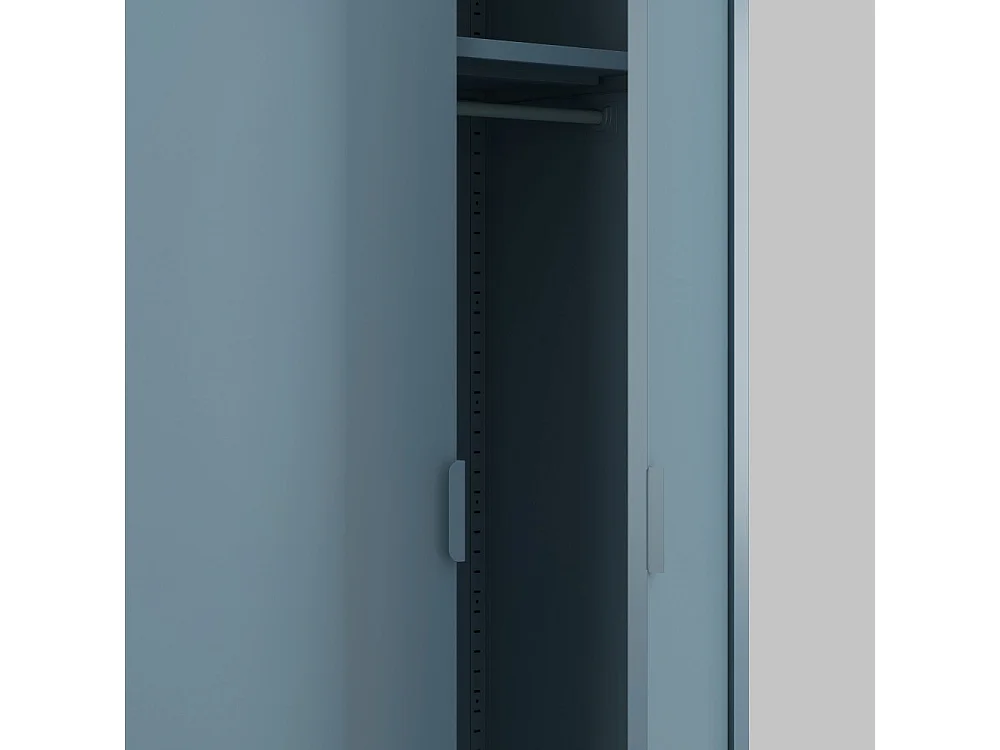 Adel - Armoire 2 portes en métal H180cm - Bleu glacier