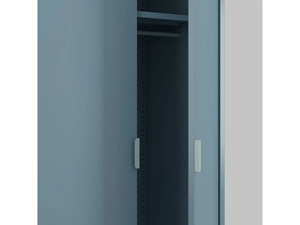 Adel - Armoire 2 portes en métal H180cm - Bleu glacier