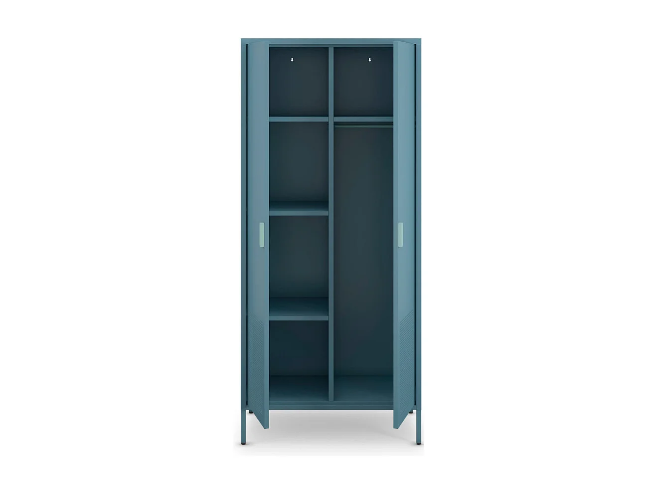 Adel - Armoire 2 portes en métal H180cm - Bleu glacier