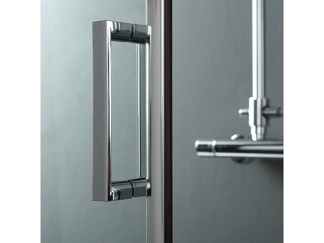 Porte Coulissante En Verre Transparent Pour Douche Avec Deux Parois 150Cm