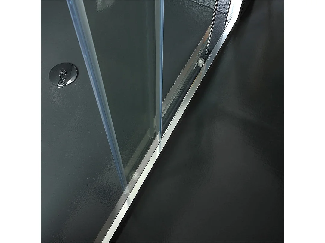 Porte Coulissante En Verre Transparent Pour Douche Avec Deux Parois 150Cm