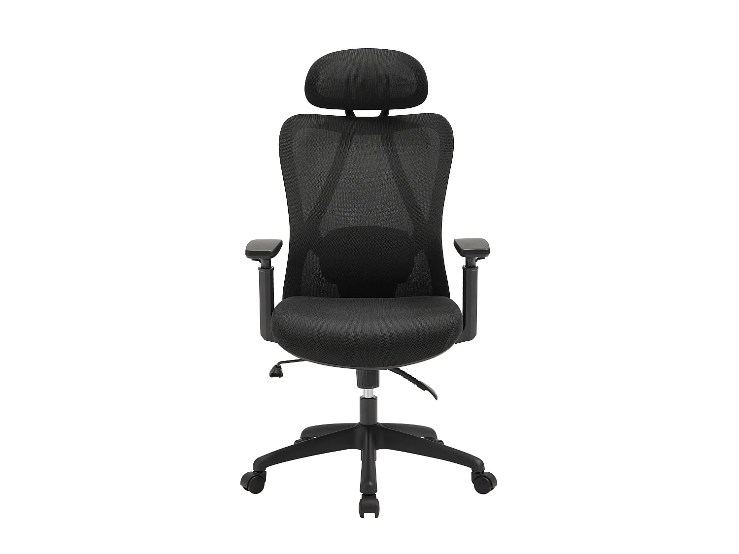 Fauteuil de bureau ergonomique avec têtière - Tissu - Noir - SORLITA