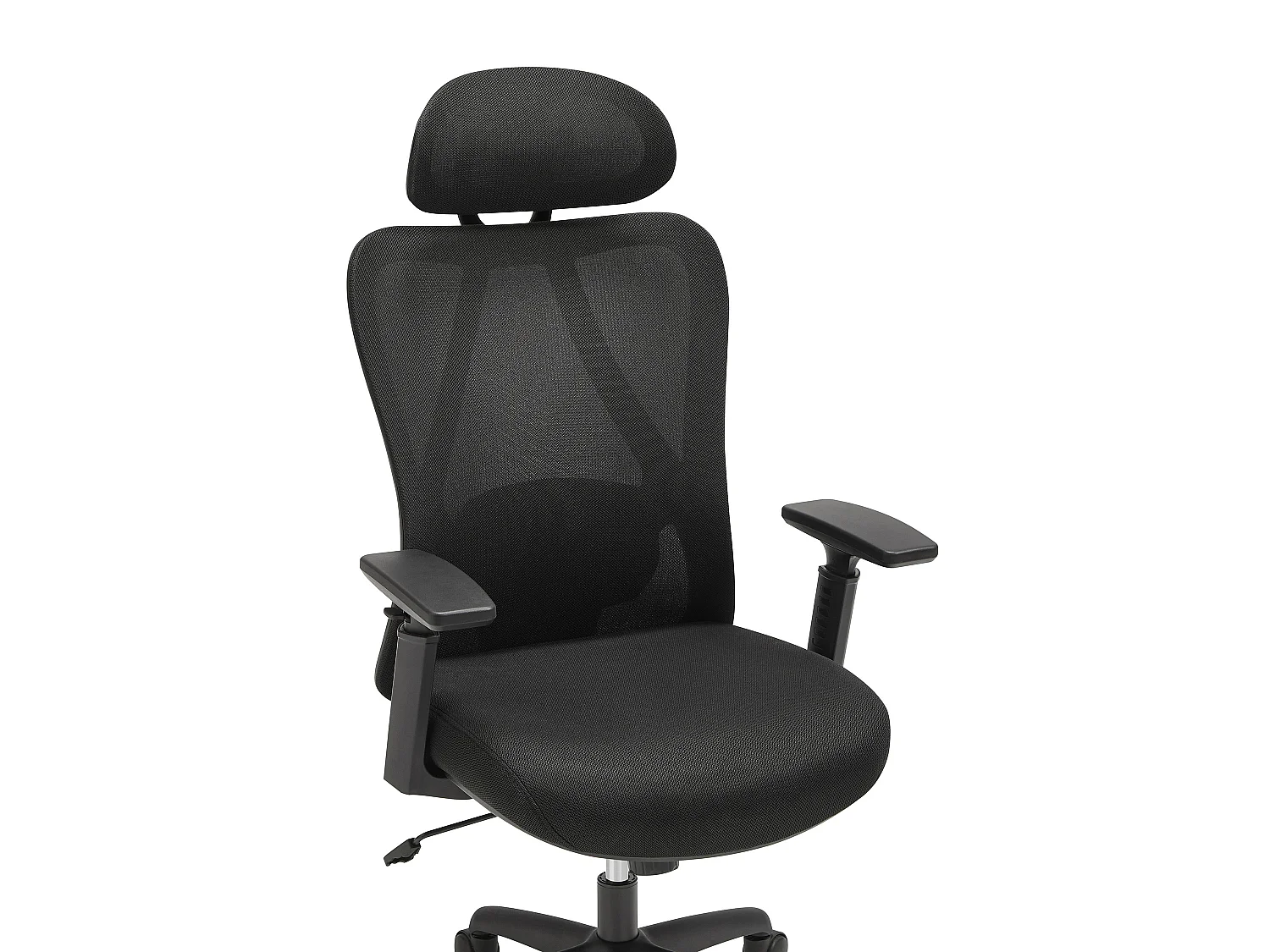 Fauteuil de bureau ergonomique avec têtière - Tissu - Noir - SORLITA