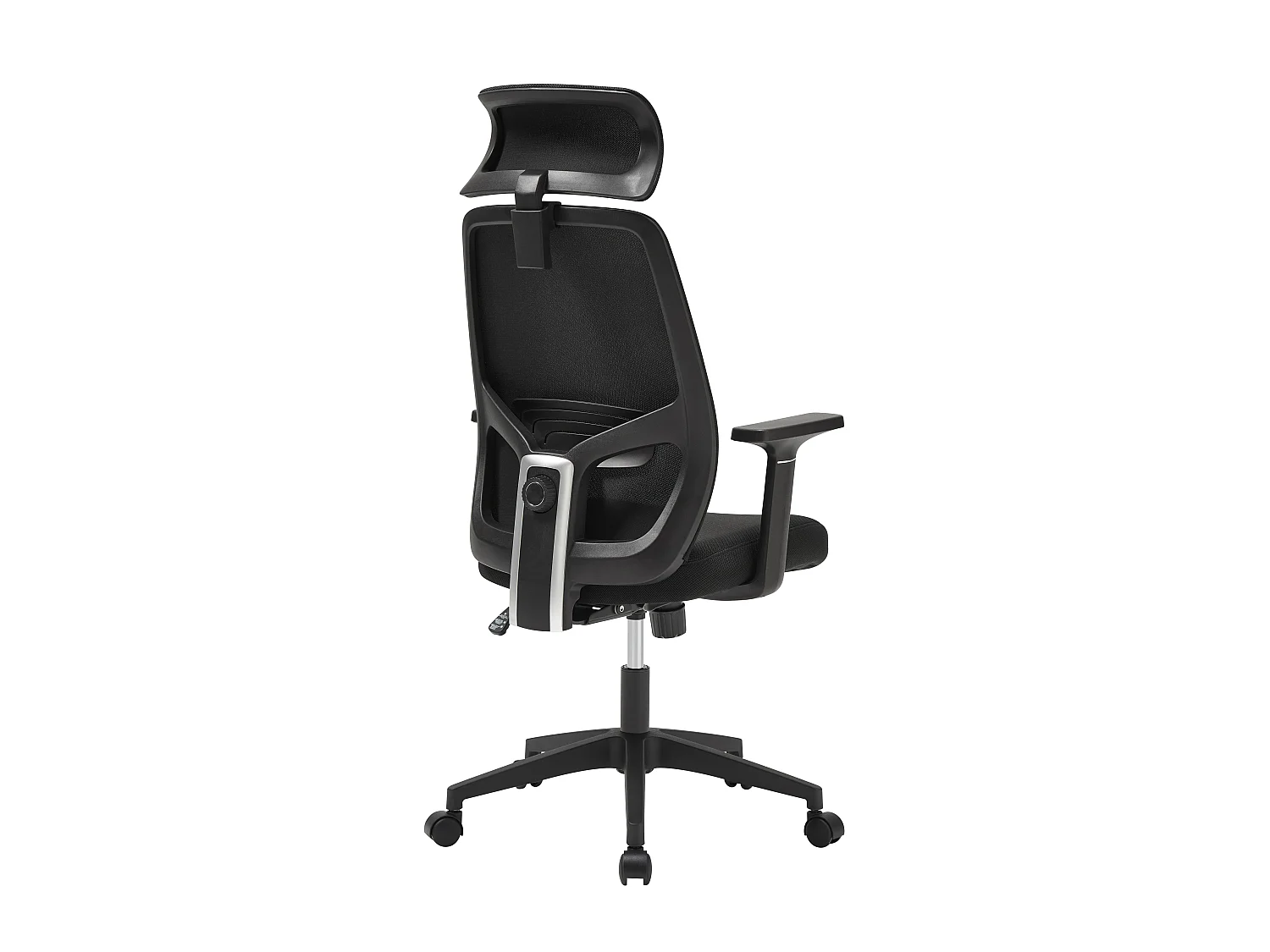 Fauteuil de bureau ergonomique avec têtière - Tissu - Noir - DELRINO