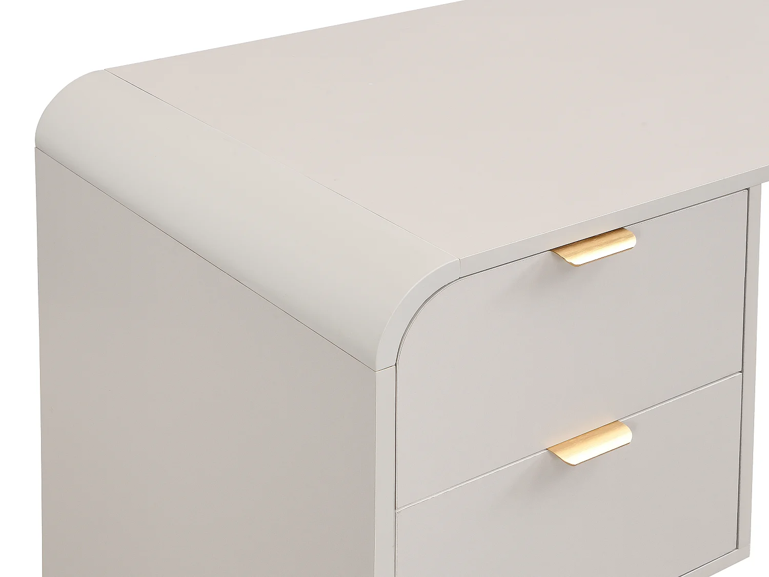 Bureau 2 tiroirs – Beige et doré – ORALINO
