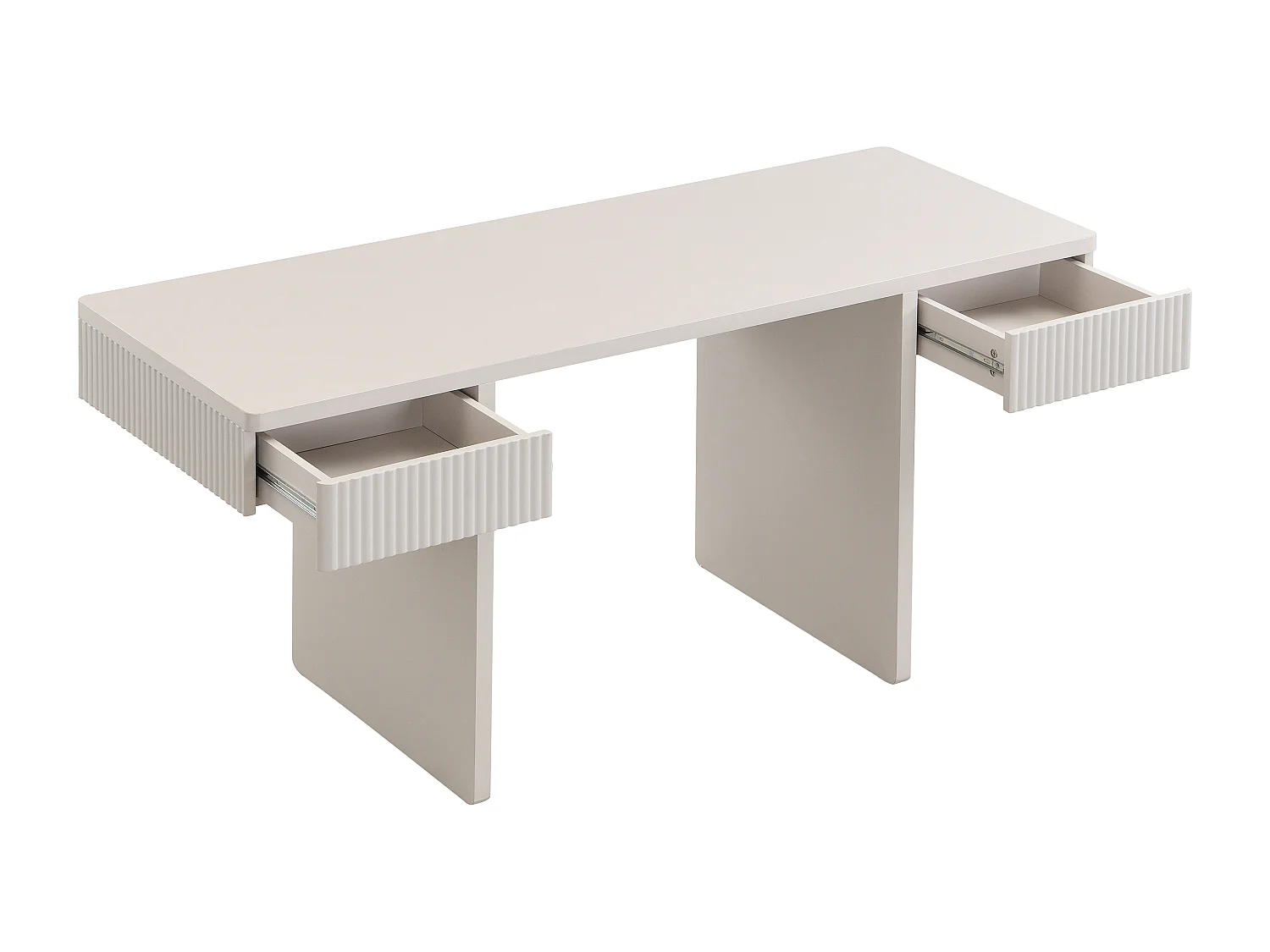 Bureau avec 2 tiroirs – Beige - PRYLO
