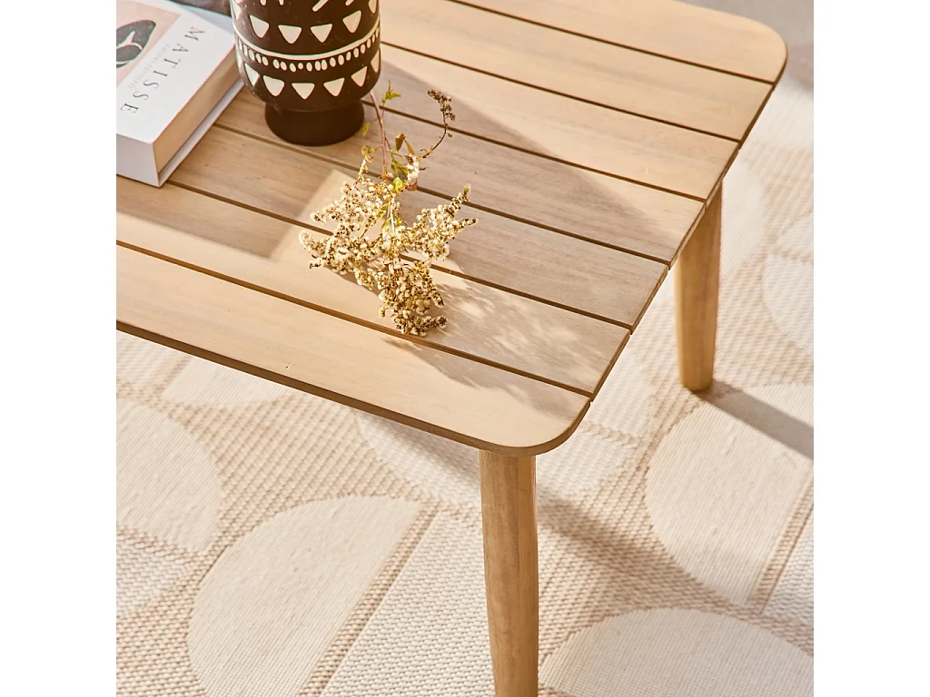 Conjunto de muebles de jardín de madera de acacia y cuerdas,  4 plazas