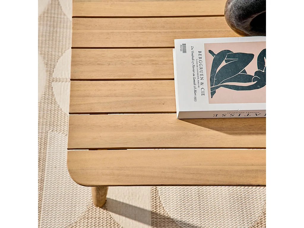 Conjunto de muebles de jardín de madera de acacia y cuerdas,  4 plazas