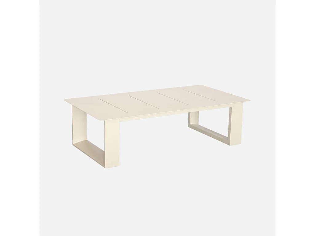 Salotto da giardino in alluminio, 5 posti, beige