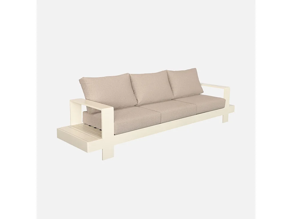 Salotto da giardino in alluminio, 5 posti, beige