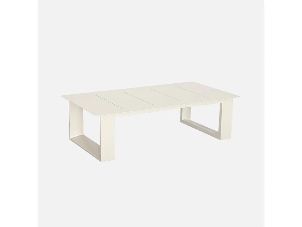 Salon de jardin aluminium 5 places beige et marron - Alore