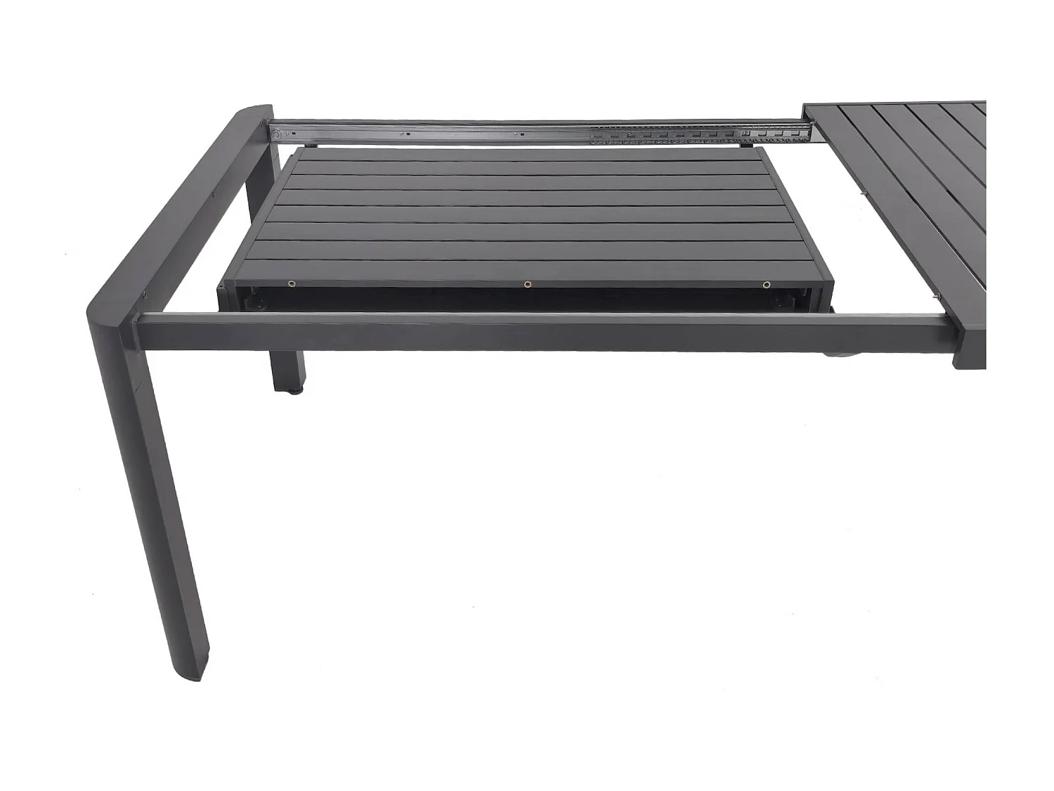 Table de jardin extensible aluminium + 10 assises anthracite - Lunea + Amara