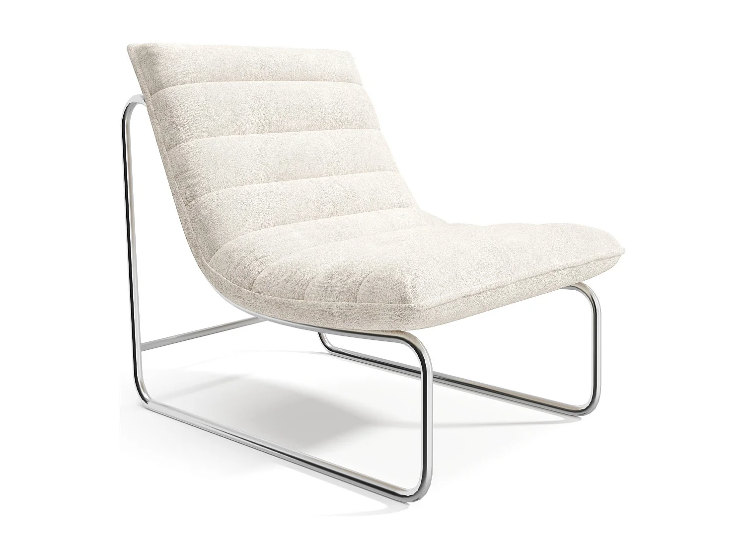 Fauteuil de salon velours texturé écru VINTY