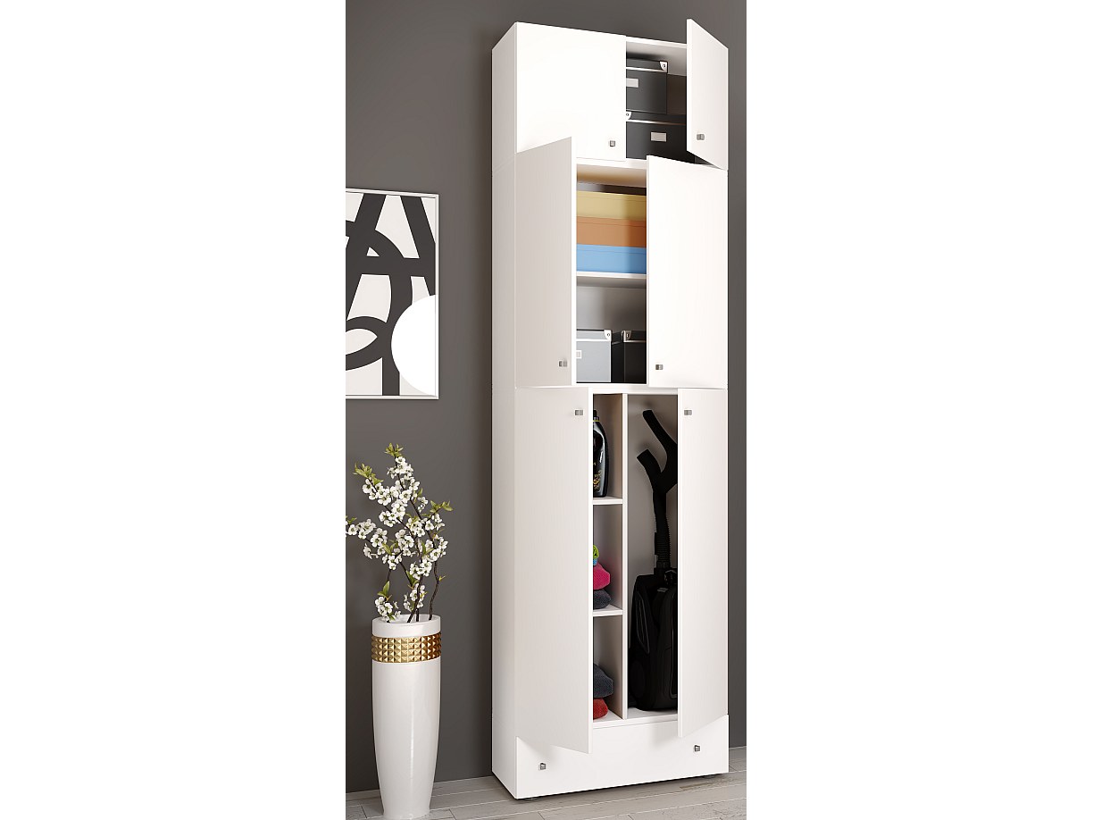 VCM Armoire à balais en bois Aspirateur Armoire de nettoyage Armoir...