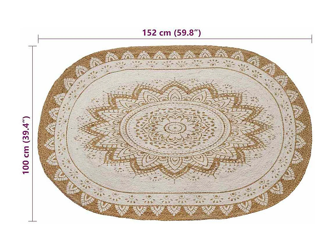 Tappeto marrone 100 x 152 cm in iuta