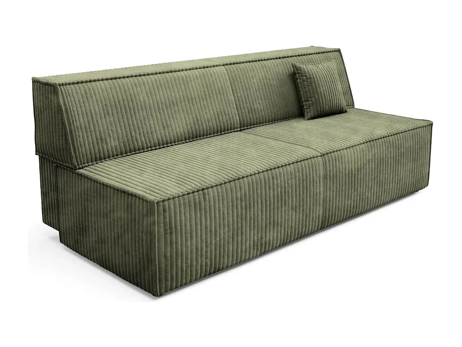 BURANO - Canapé droit convertible velours côtelé 2 places - Vert