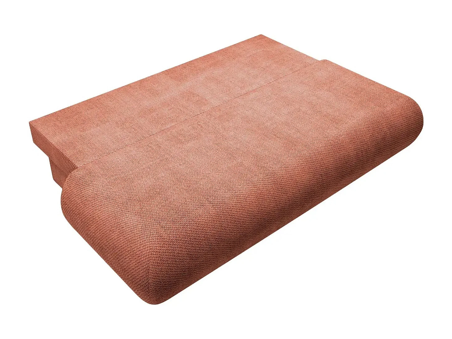 LEVI - Canapé droit convertible tissu lisse 2 places - Terracotta